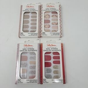 Bundle‎ Of 4 Sally Hansen Salon Effects Nail Strips 32 Strips Per Pack Manicure